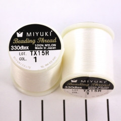 Miyuki Nylon fűzőszál - B 0.25mm, 50m, fehér