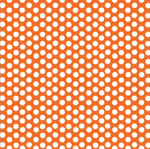 Narancssárga - fehér pöttyös kreatív papír, 30.5x30.5 cm
