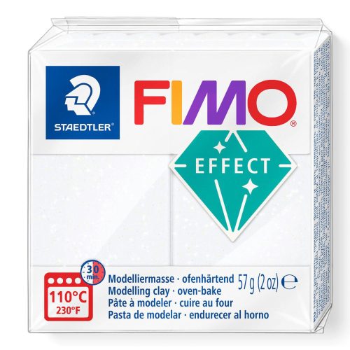FIMO EFFECT süthető gyurma, fehér csillámos