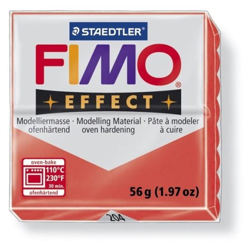 FIMO EFFECT süthető gyurma, piros áttetsző