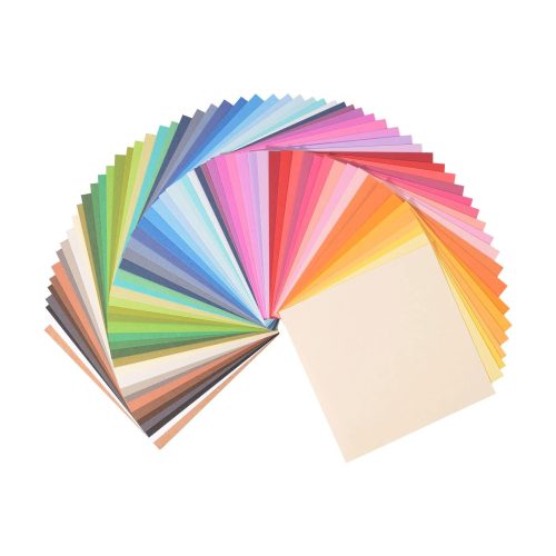 Dekorkarton sima - vegyes színek, 15x15cm, 60db