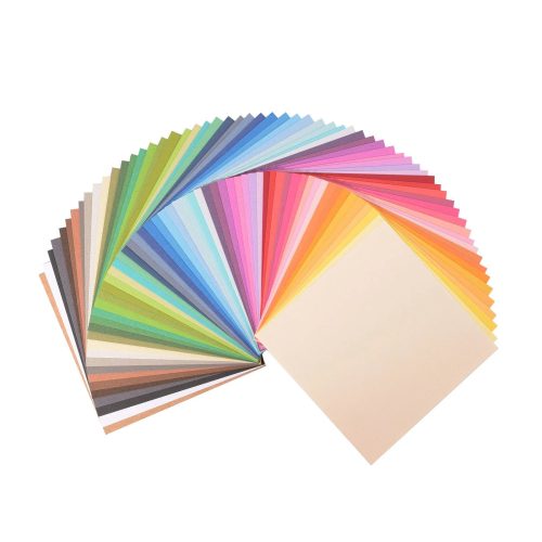 Dekorkarton texturált - vegyes színek, 15x15cm, 60db